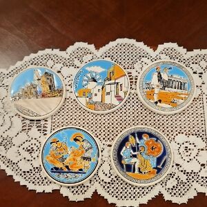 Handcrafted Greek Coaster Set of 5